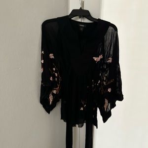Black express sheer blouse